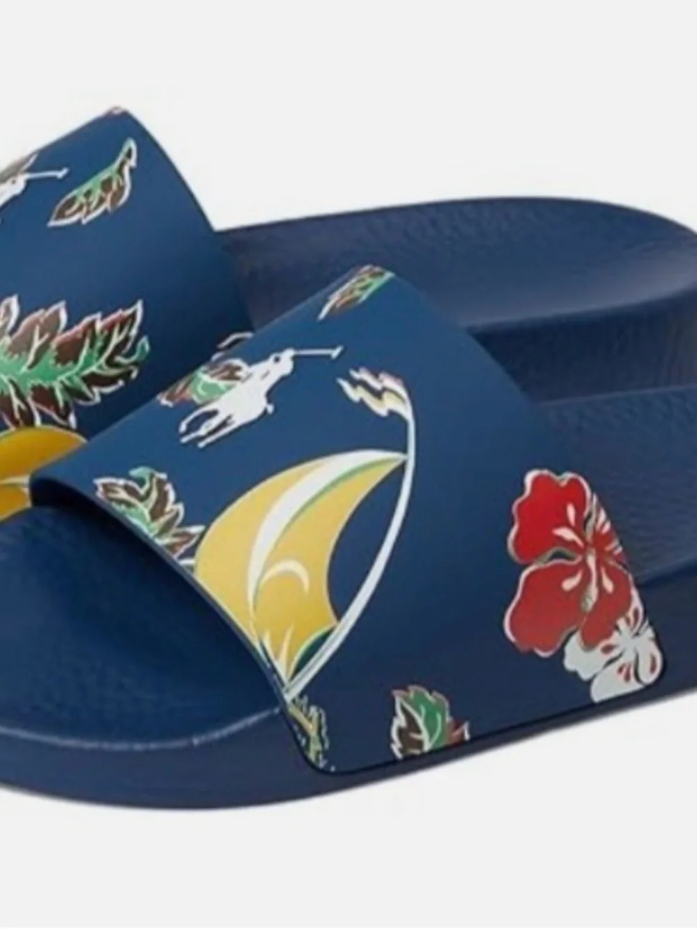Polo Ralph Lauren Men's Size 9  Tropical Floral Casual Slide Sandals NWOT